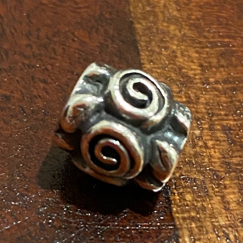 Pandora Rose Leaf Sterling Silver Charm Retired